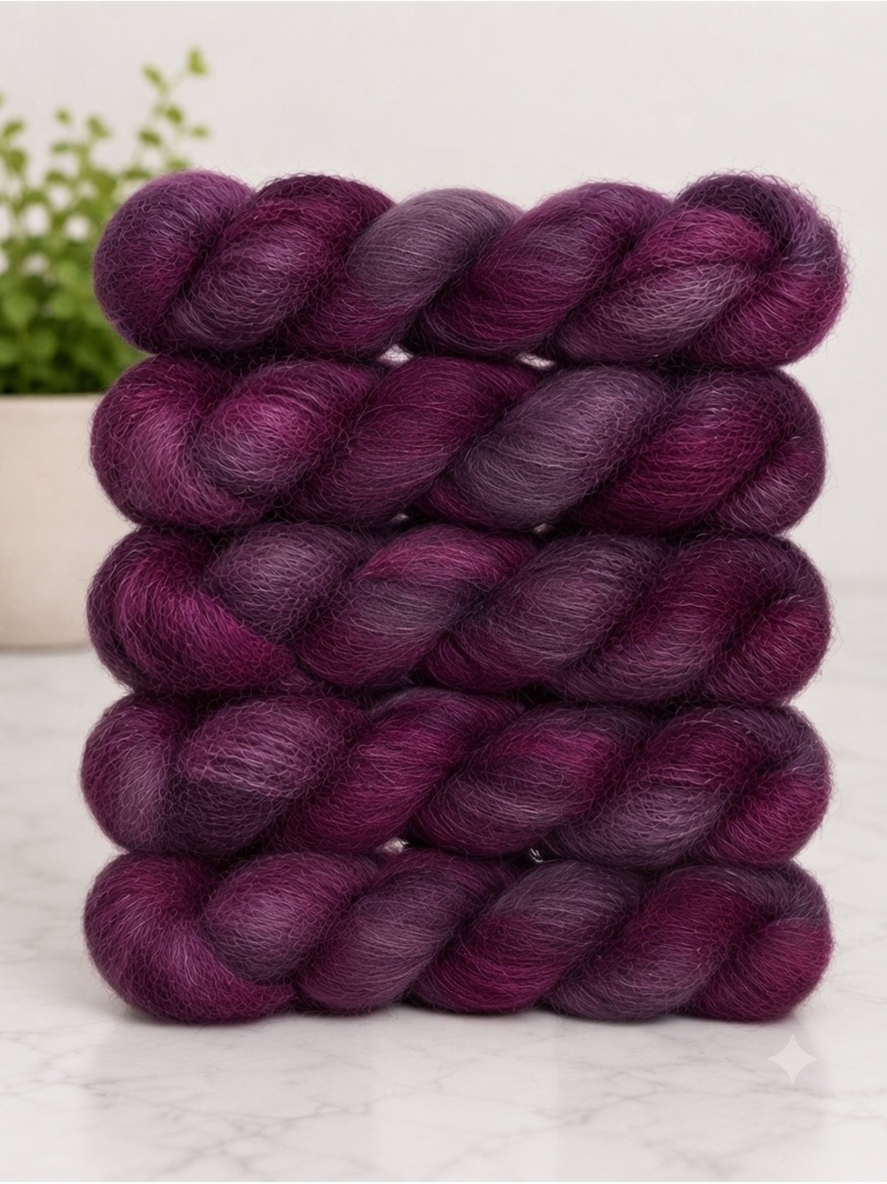 Halo Watercolors Kahlo Lace Suri Alpaca Yarn Bundle 5 Hanks 1,285 Yards - Picture 3 of 5